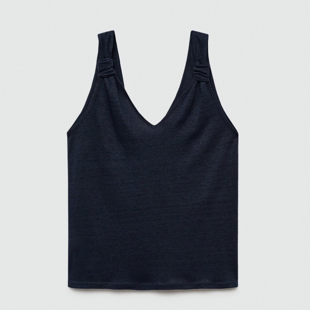 Mango Black V-Neck Sleeveless Top